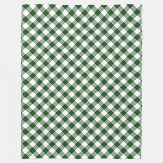 Mooie groene en witte diagonaal Gingham Plaid Fleece Deken (Voorkant)