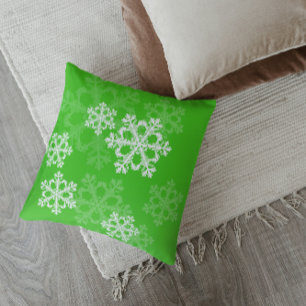 Mooie groene en witte kerstkrullen kussen