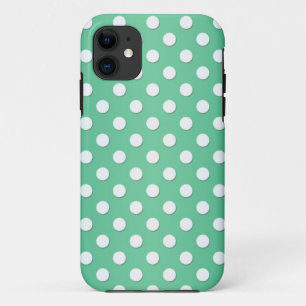 Mooie groene en witte stippenprint iPhone 11 hoesje
