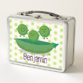 Mooie groene erwten en pod cartoon illustratie (Voorkant)