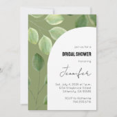 Mooie groene eucalyptusbladeren uitnodiging  (Voorkant)