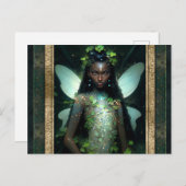 Mooie Groene Fairy Vrouw Fantasy Art Briefkaart (Voorkant / Achterkant)