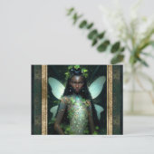 Mooie Groene Fairy Vrouw Fantasy Art Briefkaart (Staand voorkant)