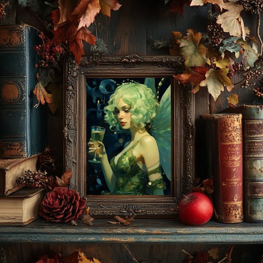 Mooie groene fee stijl kunst poster