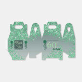 Mooie groene glitter & lint 60e verjaardag bedankdoosjes (Uitgevouwen)