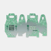 Mooie groene glitter & lint 70e verjaardag bedankdoosjes (Uitgevouwen)