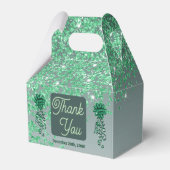 Mooie groene glitter & lint 90e verjaardag bedankdoosjes (Achterkant)