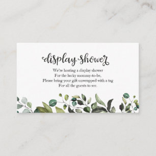 Mooie groene herfst baby shower display douche informatiekaartje