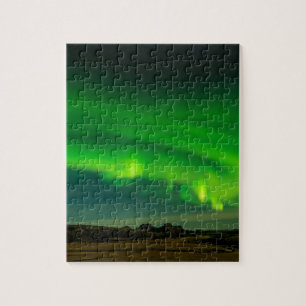 Mooie groene IJslandse noordelijke lichten Legpuzzel