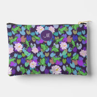 Mooie groene kikkers Paarse monogram cosmetische t