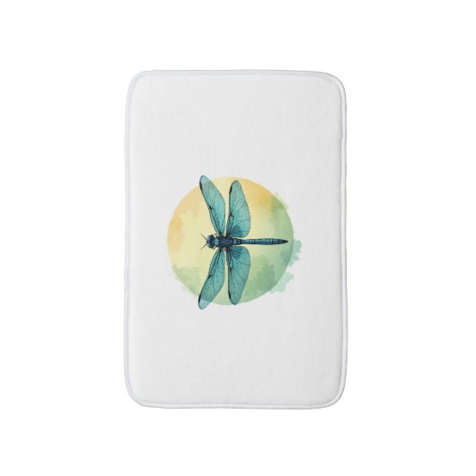 Mooie groene libel Waterverf Art Insect Lo Badmat (Voorkant Verticaal)