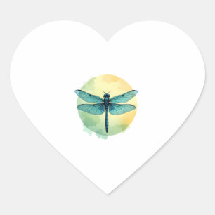 Mooie groene libel Waterverf Art Insect Lo Hart Sticker