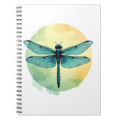Mooie groene libel Waterverf Art Insect Lo Notitieboek (Voorkant)