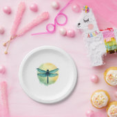 Mooie groene libel Waterverf Art Insect Lo Papieren Bordje (Feest)