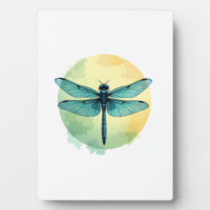 Mooie Groene Libel Waterverftekeningen Insect Lief Fotoplaat
