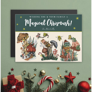Mooie groene magische paddestoel magnetische kerst