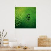 Mooie groene Mandala met Quote Poster (Keuken)