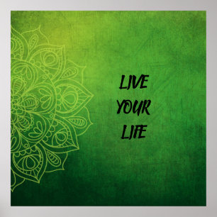 Mooie groene Mandala met Quote Poster
