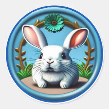 Mooie groene paasbloem Schattig gelukkig konijneng