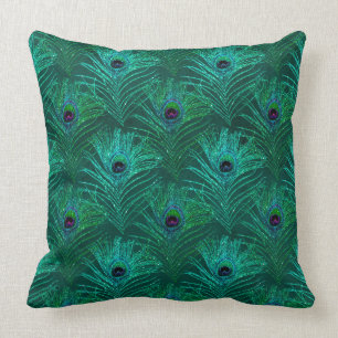 Mooie groene pauw textuur glitterskussen kussen