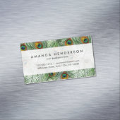 Mooie groene Peacock-doether Magnetisch Visitekaartje (Voorbeeld)