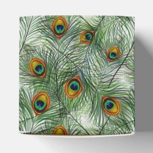 Mooie groene Peacock Feather Bedankdoosjes (Bovenkant)