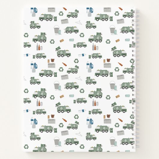 Mooie Groene Recycling Truck Kinderen Voertuig Sch Notitieboek (Achterkant)
