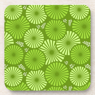 Mooie, groene retro bloemen Kurk Onderlegger Bier Onderzetter