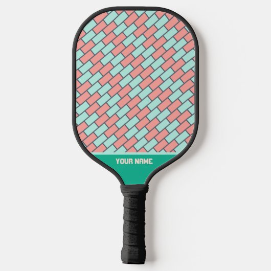 Mooie groene roze baksteen Pro Pickleball Paddle (Achterkant)