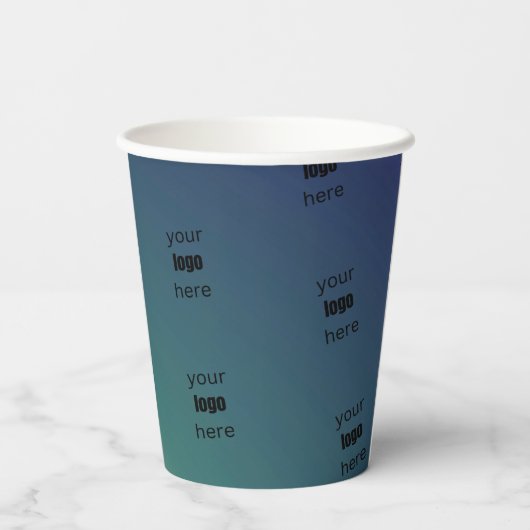 Mooie groene schaduw met elegante gradiënt papieren bekers (Achterkant)