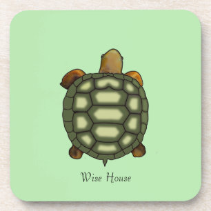 Mooie groene schildpad op Lime Green Bier Onderzetter