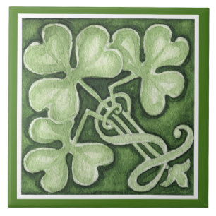 Mooie groene Shamrock Irish Celtic Clovers Tegeltje