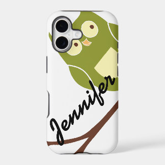 Mooie groene uil met naam iPhone 5 hoesje
