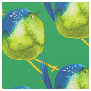 Mooie groene vogel aquarel stof