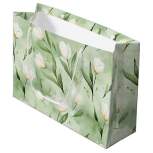 Mooie Groene Witte Tulpen Bruidsdouche Groot Cadeauzakje
