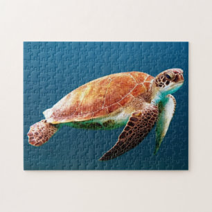 Mooie groene Zee Turtle Legpuzzel