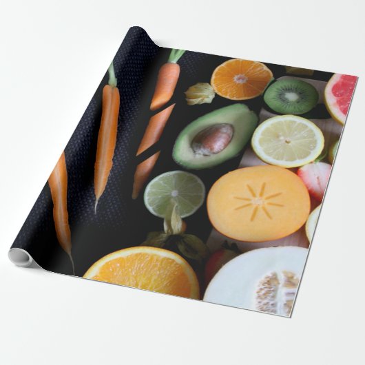Mooie groenten en fruit cadeaupapier (Uitgerold)
