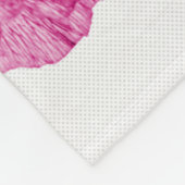 Mooie grote roze bloemenfleece deken (Hoek)