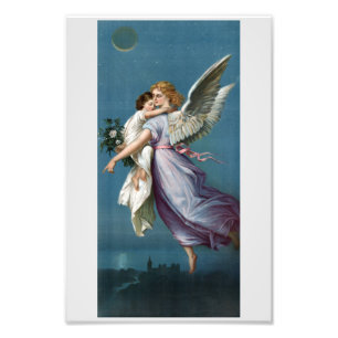 Mooie Guardian Angel Painting Foto Afdruk
