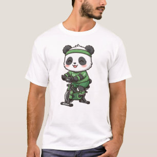 Mooie Gym Panda T-shirt Leuke Fietspanda T-shirt F