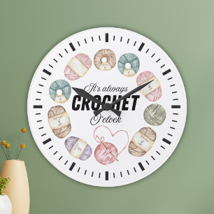 Mooie haakgaren wandklok Cadeauboodschap voor de Grote Klok