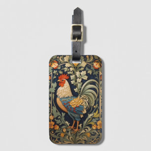 Mooie haan William Morris geïnspireerd Bagagelabel