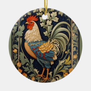 Mooie  haan William Morris geïnspireerd Keramisch Ornament