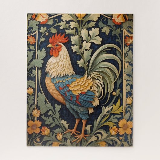 Mooie  haan William Morris geïnspireerd Legpuzzel (Verticaal)