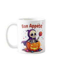 Mooie Halloween-beker met babyskelet