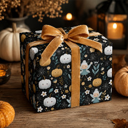 Mooie Halloween Fee Pompoen Patroon Inpakpapier Vel