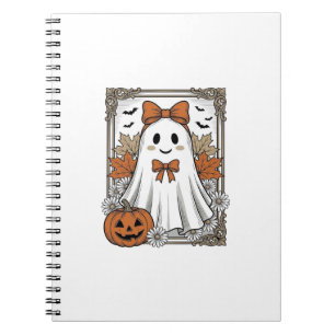Mooie Halloween Geest Vintage Gravure Shirt Ontwer Notitieboek