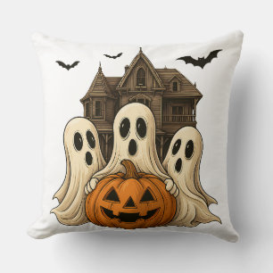 Mooie Halloween-geesten en ontwerp van een spookhu Kussen