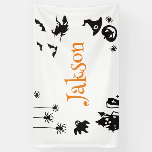 Mooie Halloween gepersonaliseerde naam banner – Sp (Verticaal)