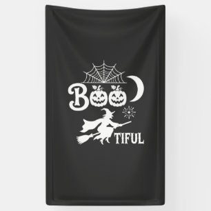 Mooie Halloween Heks Maan Ontwerp_1 Spandoek